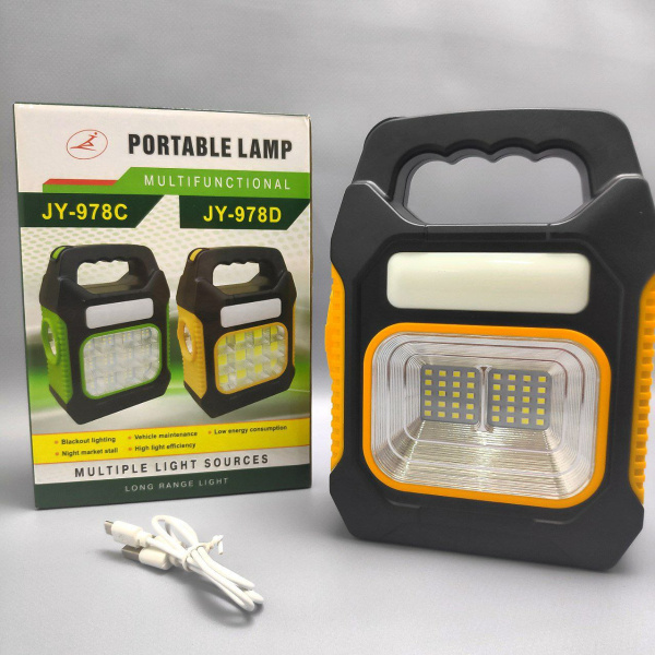 Многофункциональный фонарь – светильник Multifunctional portable lamp JY-978A (зарядка USB+солнечная батарея, 3 режима работы, функция Powerbank)